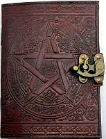 Brown Pentagram leather Journal with latch 5 x 7